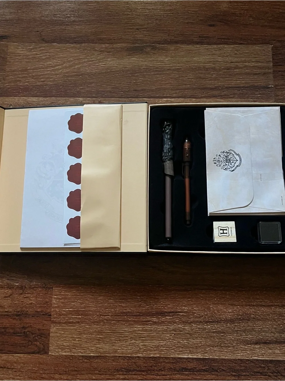 Harry Potter Hogwarts Letter Writing Stationery Set Wand Pen Wax Seal Stamp 2024